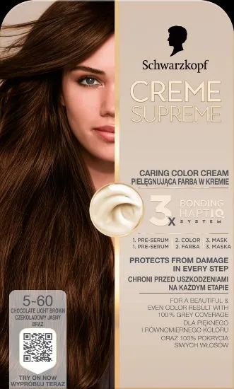 Schwarzkopf Crème Supreme 5-60 HELE ŠOKOLAADPRUUN