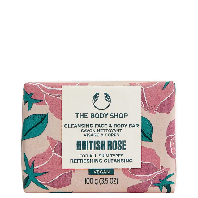 THE BODY SHOP British Rose Cleansing Face & Body Bar 100g