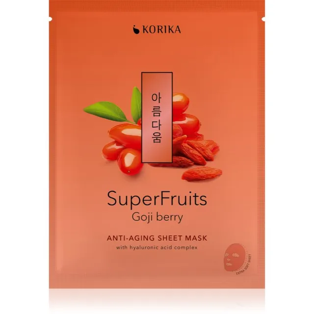 KORIKA SuperFruits Goji Berry - Anti-aging Sheet Mask Noorendav näomask 25 g