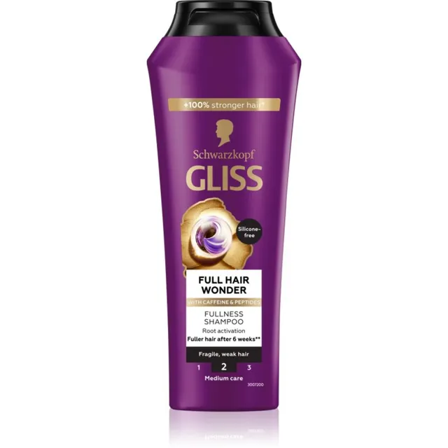 Schwarzkopf Gliss Full Hair Wonder Taastav šampoon nõrkadele juustele 250 ml