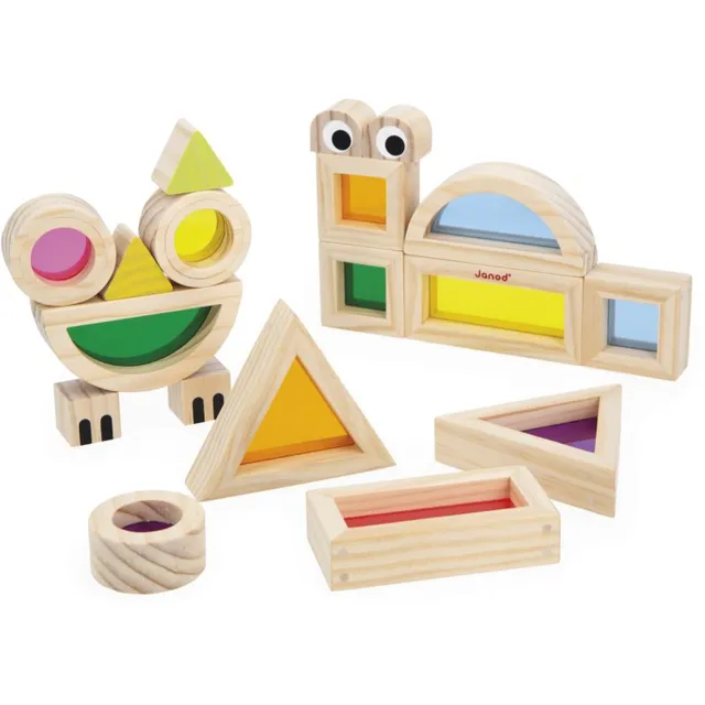 Janod Sensory Game Translucent Blocks aktiveeriv mänguasi 12m+ 12 tk