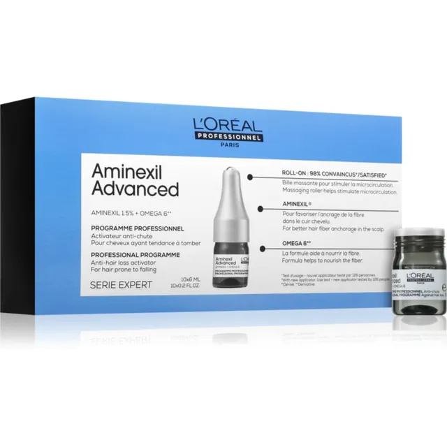 L’Oréal Professionnel Serie Expert Aminexil Advanced Ampull juuksejuurte tugevdamiseks ja juuksekasvu parandamiseks 10x6 ml