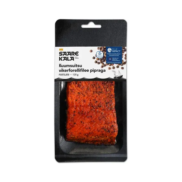 Kuumsuitsu vikerforellifilee portsjon pipraga, SAARE KALA, 120 g