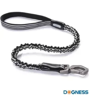 Anti-shock jalutusrihm koerale, helkuritega, must (Dogness Anti-Shock)