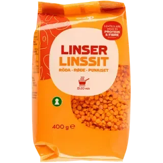 Coop kuivatatud punased läätsed 400g