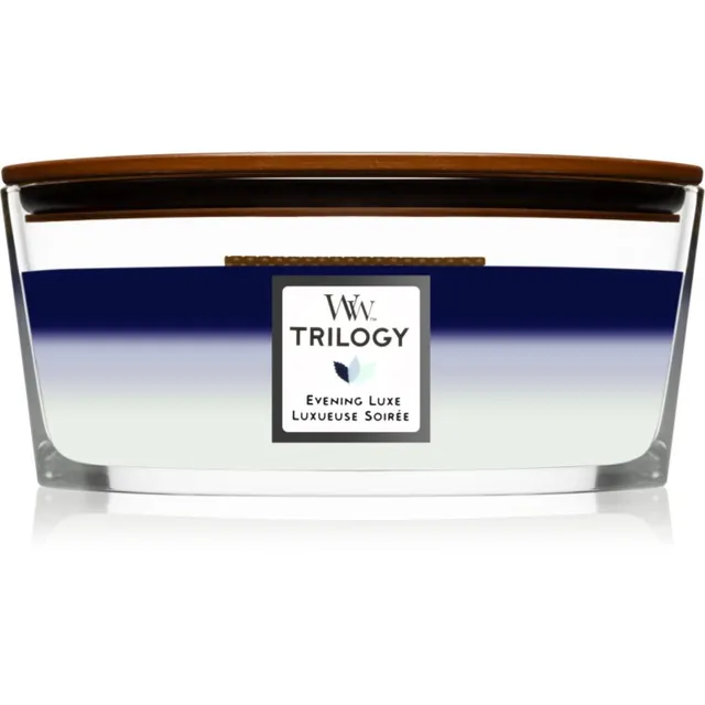 Woodwick Trilogy Evening Luxe lõhnaküünal puidust taht (hearthwick) 453.6 g