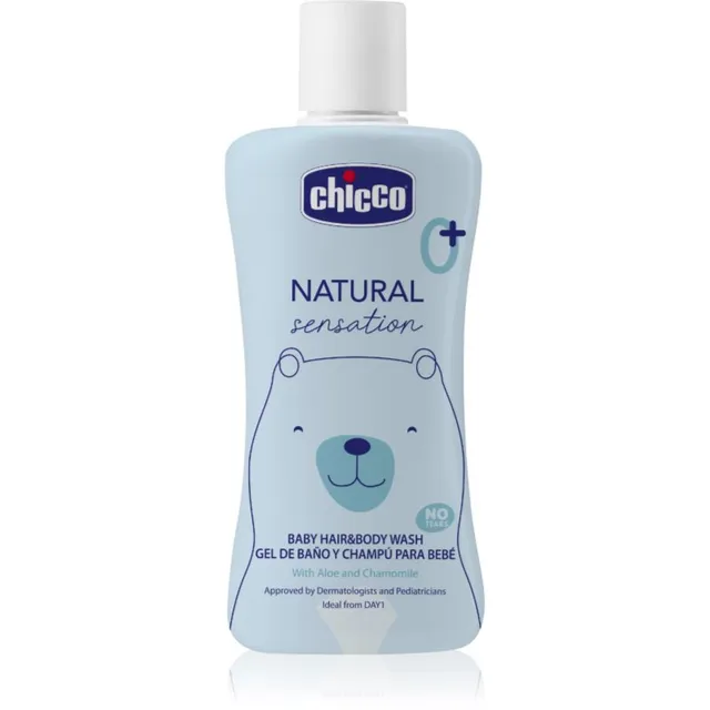 Chicco Natural Sensation Baby Šampoon ja dušigeel lastele sünnist alates 0+ 200 ml