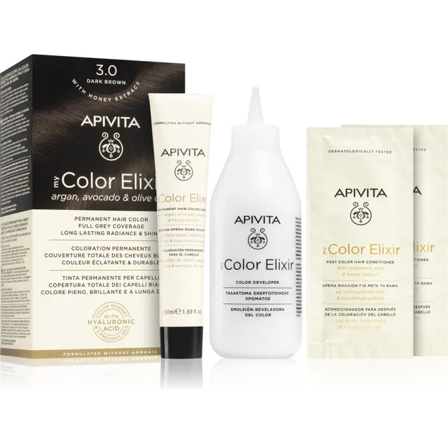 Apivita My Color Elixir Juuksevärv ammoniaagivaba varjund 3.0 Dark Brown 1 tk