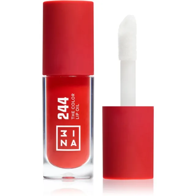 3INA The Color Lip Oil Niisutav õli huultele varjund 244 - Classic Rich Red, sheer 4 ml