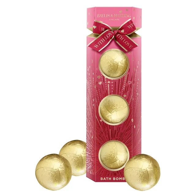 BAYLIS & HARDING Midnight Cherry Luxury Bath Bomb komplekt