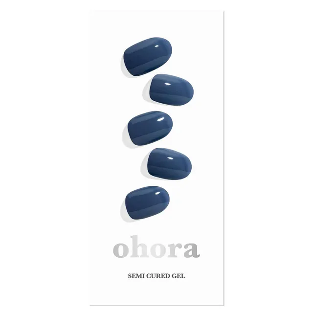 OHORA Semi Cured Gel Nail Strips N Cream Indigo 30pcs