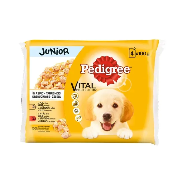 Täistoit. Koeraeine Junior 4-pakk kutsikatele, PEDIGREE, 400g