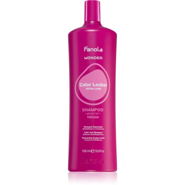 Fanola Wonder Color Locker Shampoo Läiget andev ja pruune toone toetav šampoon värvitud juustele 1000 ml