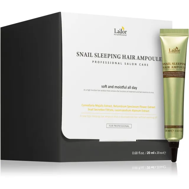 La'dor Snail Sleeping Hair Ampoule Ööampull tervete ja kaunite juuste jaoks 20x20 ml
