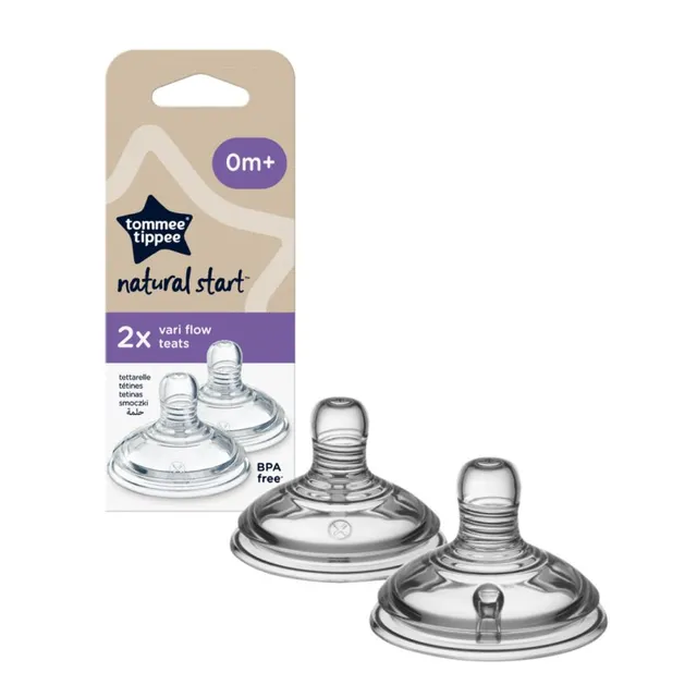 Tommee Tippee Natural Start Anti-Colic Teat Beebipudeli lutti Variable Flow 0m+ 2 tk