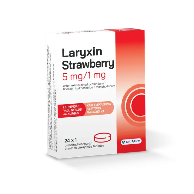 LARYXIN STRAWBERRY PRESSITUD LOSENG 5MG+1MG N24