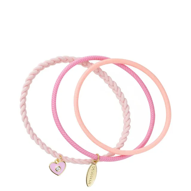DONDELLA Premium Elastic Pink Hair Ring x3