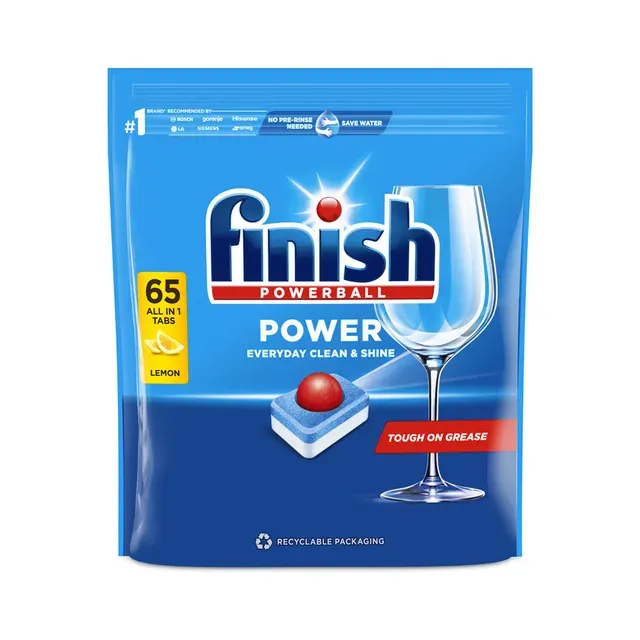 Nõudepesumasina tabletid Power Lemon, FINISH, 65 tk