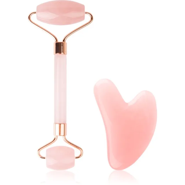 Brushworks Resin Rose Roller & Gua Sha Nahahoolduskomplekt