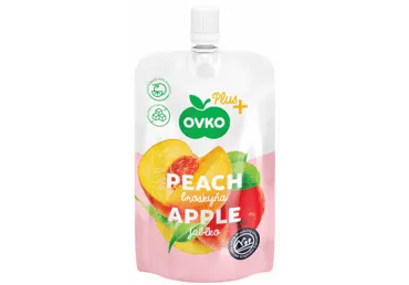 Puuviljapüree OVKO Plus õun-virsik 120g