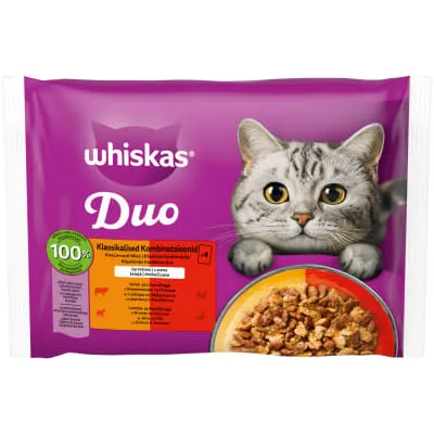 Kassikonserv Whiskas Meaty Combos 4x85g