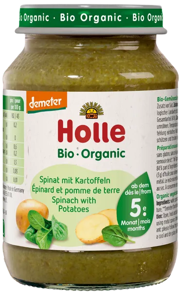 Spinati- ja kartulipüree beebidele alates 5. elukuust, biodünaamiline