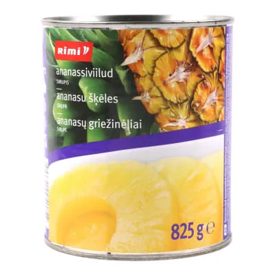 Ananassiviilud siirupis Rimi 825g/490g