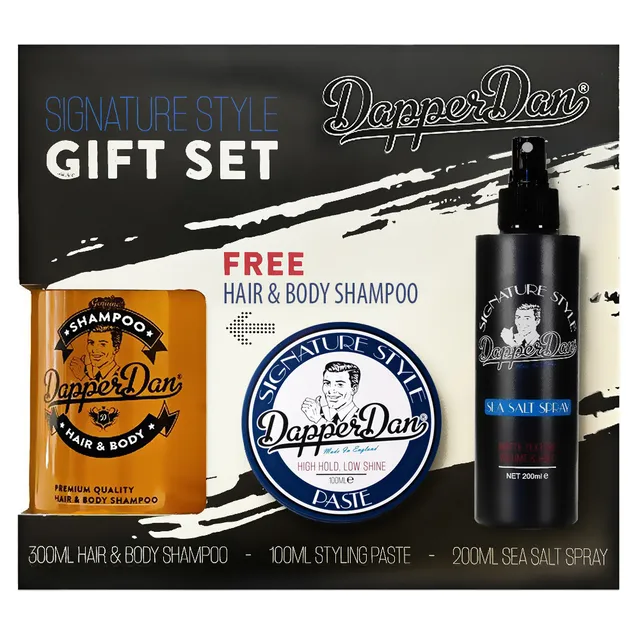 Dapper Dan Signature Style Gift Set - Matt Paste Pomade & Shampoo & Sea Salt Spay