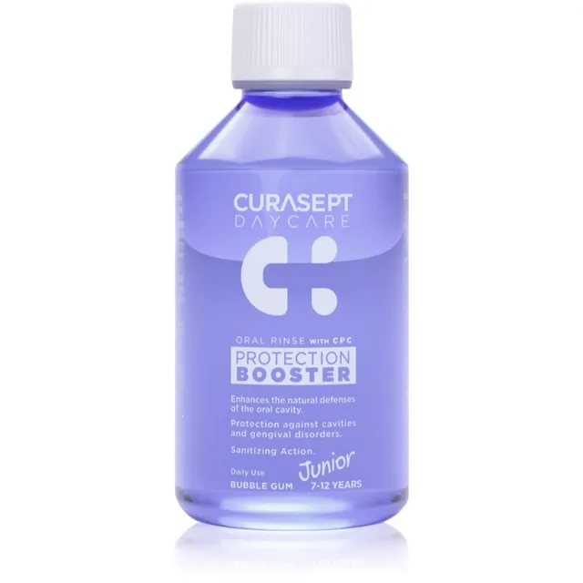 Curasept Daycare Protection Junior Booster Suuloputusvesi lastele 7-12 years Bubble Gum 250 ml