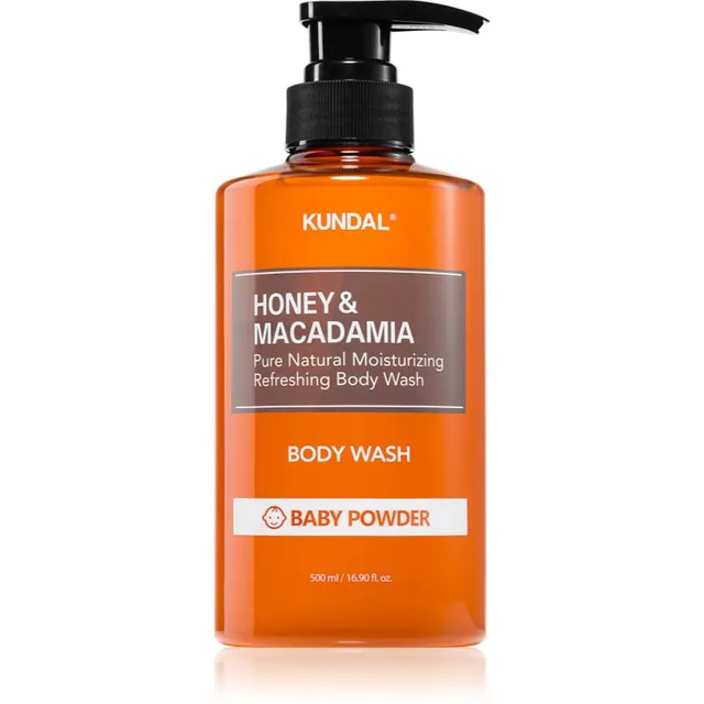KUNDAL Honey & Macadamia Baby Powder Siidine dušigeel niisutava toimega 500 ml