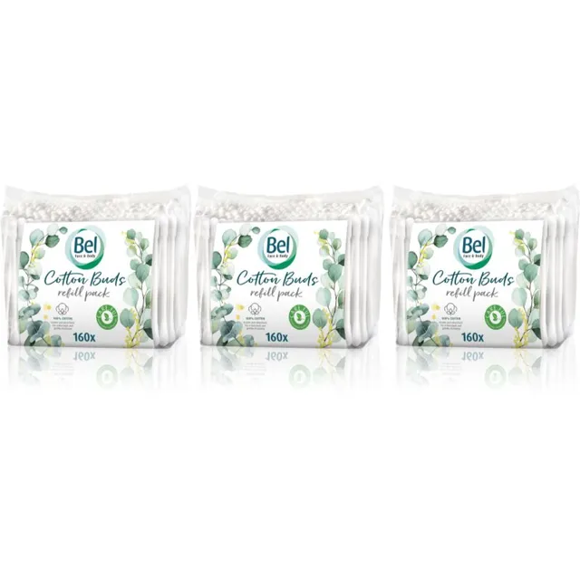 Bel Face & Body Cotton Buds vatitikud säästupakk 3x160 tk
