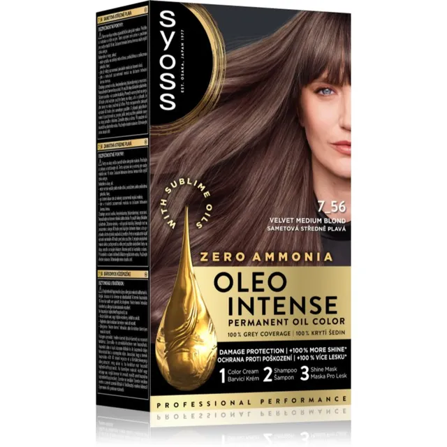 Syoss Oleo Intense Püsijuuksevärv õliga varjund 7-56 Ashy Medium Blond 1 tk
