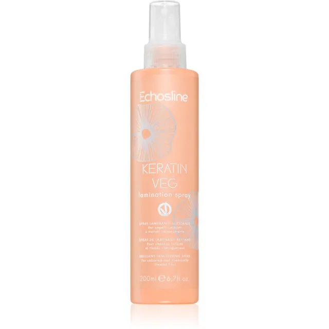 Echosline Keratin veg Lamination Spray Lamineeriv pihusti säravate ja pehmete juuste jaoks 200 ml