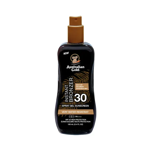 Päikesekaitsega spreigeel SPF 30 pruunistajatega, AUSTRALIAN GOLD, 100 ml