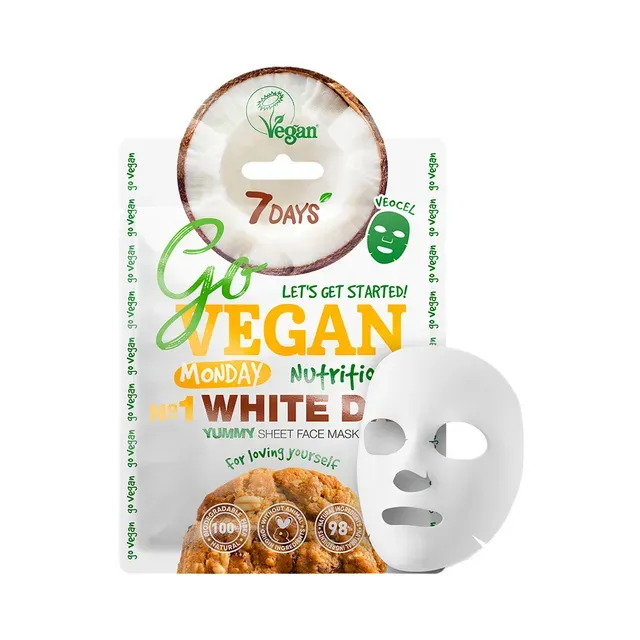 Näomask Govegan Esmaspäev White Day, 7DAYS, 1tk