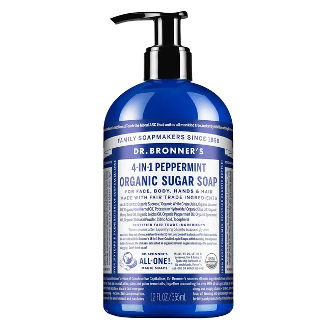 DR. BRONNERS Peppermint Organic Sugar Soap 355ml
