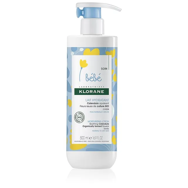 Klorane Bébé Calendula Niisutav kehapiim lastele alates sünnist 500 ml