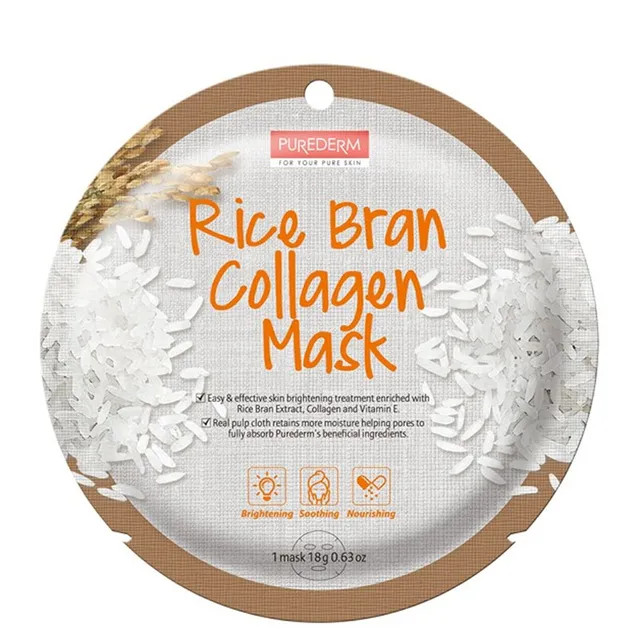 PUREDERM Rice Bran Collagen Sheet Mask 18g
