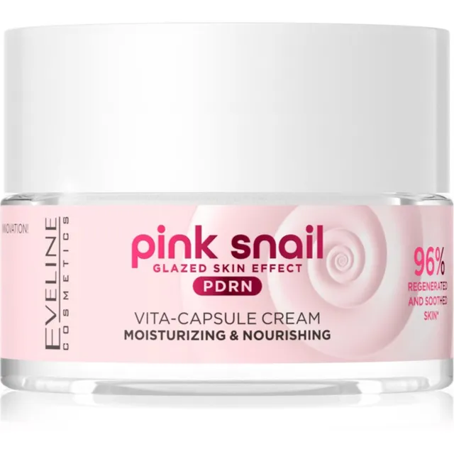 Eveline Cosmetics Pink Snail Glazed Skin Effect Kortsudevastane sära andev kreem 50 ml
