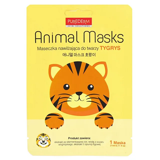 PUREDERM Animal Tiger Moisturizing Sheet Mask 21ml