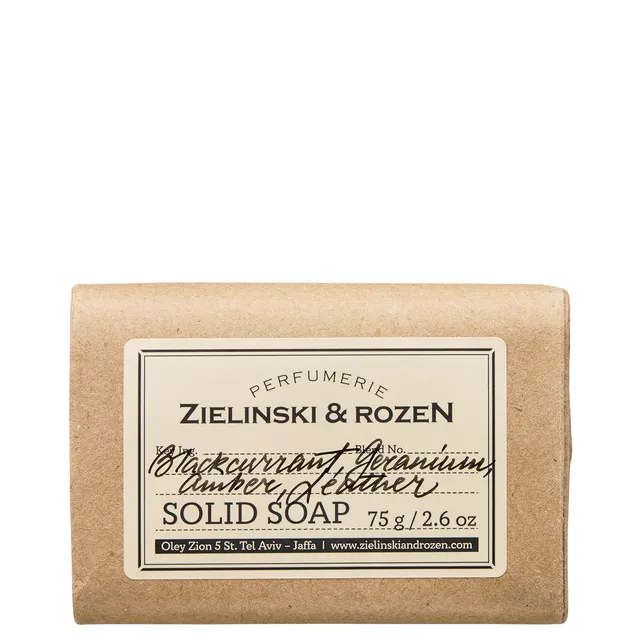 ZIELINSKI & ROZEN Blackcurrant, Geranium, Amber, Leather Solid Soap 75g