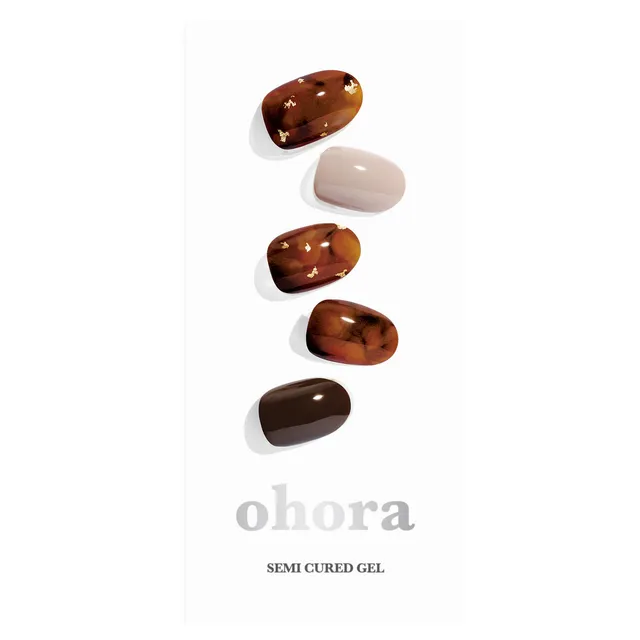 OHORA Semi Cured Gel Nail Strips N Brown Sugar 30pcs