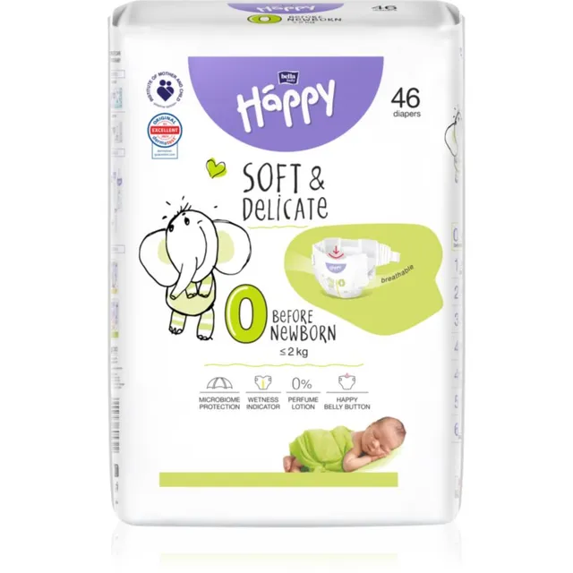 BELLA Baby Happy Soft&Delicate ühekordsed mähkmed ≤ 2 kg Before Newborn 46 tk