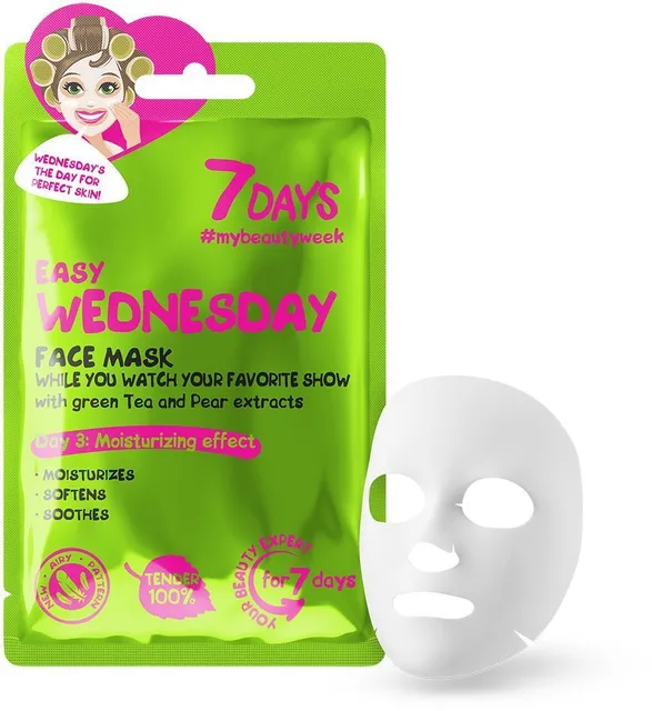 7DAYS Face Mask Easy Wednesday While You Watch Your Favorite Show Green Tea&Pear (28g)