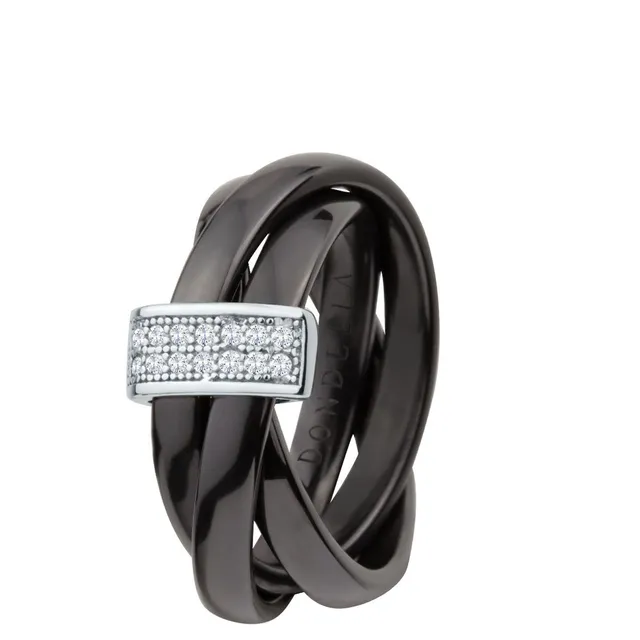 DONDELLA Ceramic Glamour Black Ring (10mm) 16.5