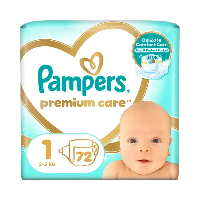 Mähkmed Pampers Premium Care VP S1 2-5kg 72tk, PAMPERS, 2-5kg 72tk