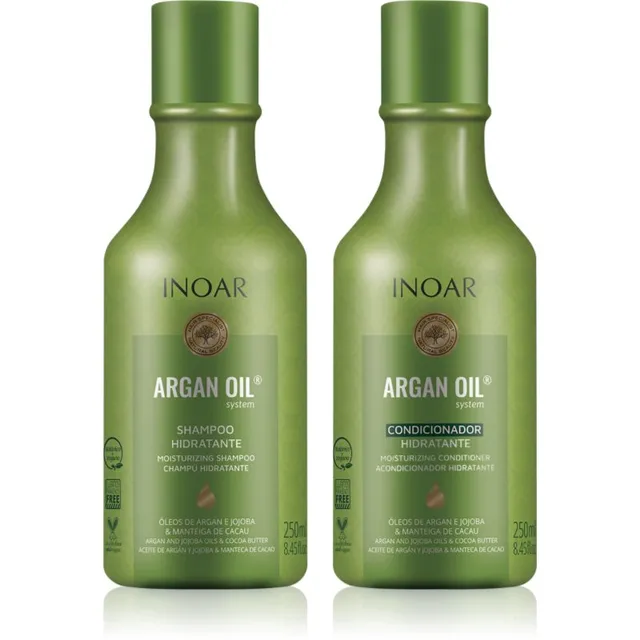 INOAR Argan Oil System komplekt niisutamiseks ja sära andmiseks 2x250 ml