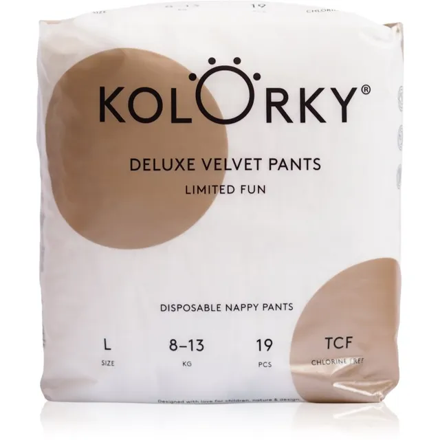 Kolorky Deluxe Velvet Pants Limited Fun mähkmekatted ühekordsed suurus L 8-13 kg 19 tk