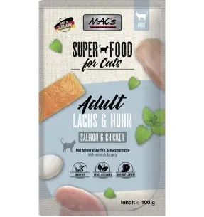 MAC's konserv kassile LÕHE, KANA (99%) teraviljavaba, kotike (Superfood Cat Salmon & Chicken)
