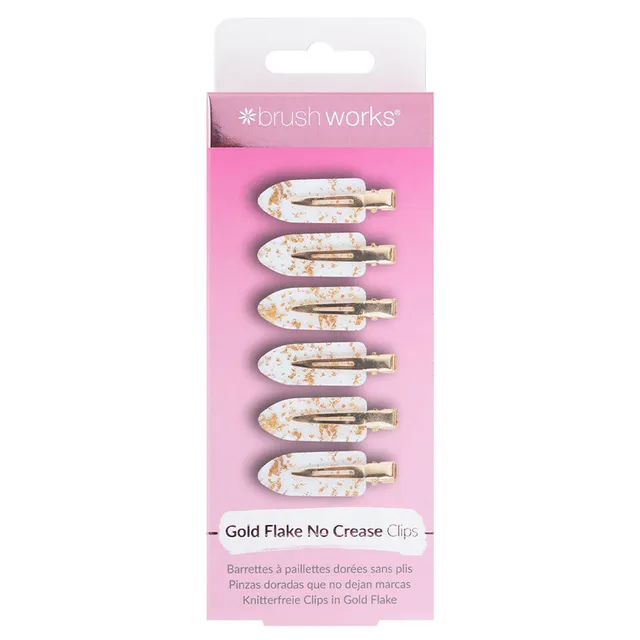 BRUSHWORKS Gold Flake No Crease Clips 6pcs